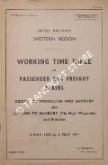 Working Time Table of Passenger and Freight Trains - Section 2 - Didcot to Worcester and Banbury also London to Banbury (via High Wycombe) and branches, 4 May 1970 to 2 May 1971 by British Railways Western Region
